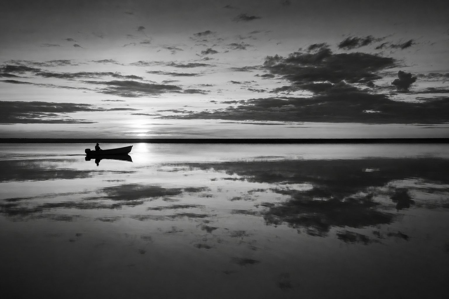 Open water at dusk · the lower Yukon