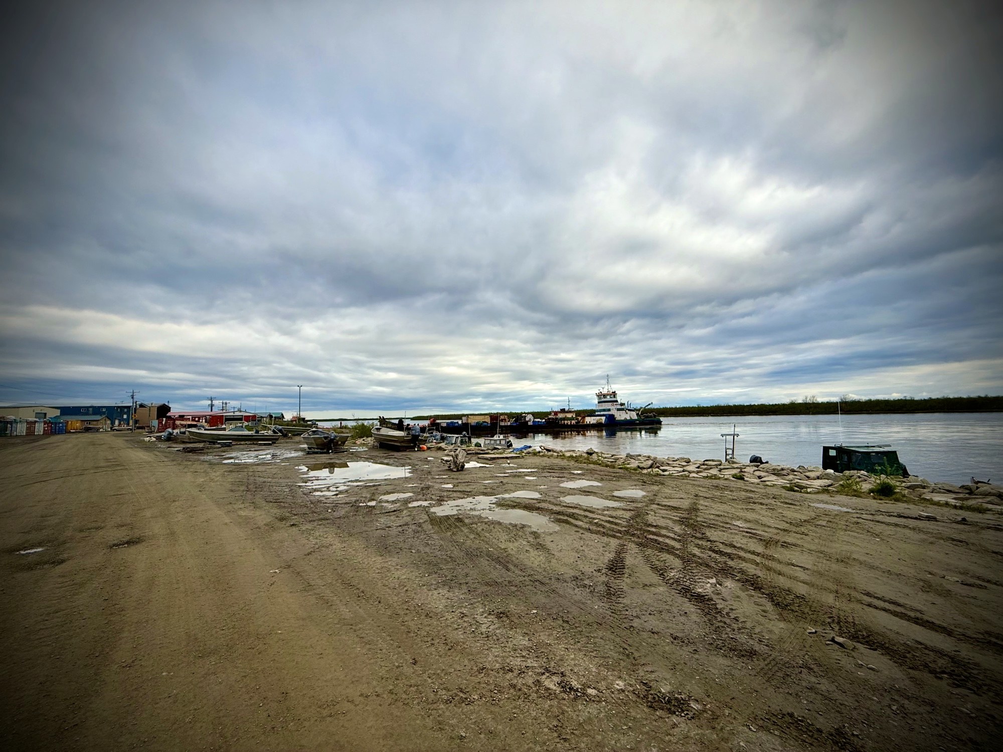 Barge dock on the Yukon · summer freight